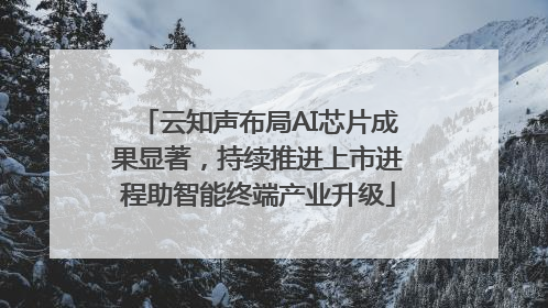 云知声布局AI芯片成果显著，持续推进上市进程助智能终端产业升级